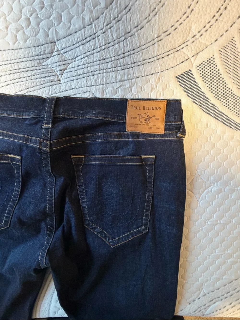 True Religion Men's Dark Indigo Slim Straight Jeans